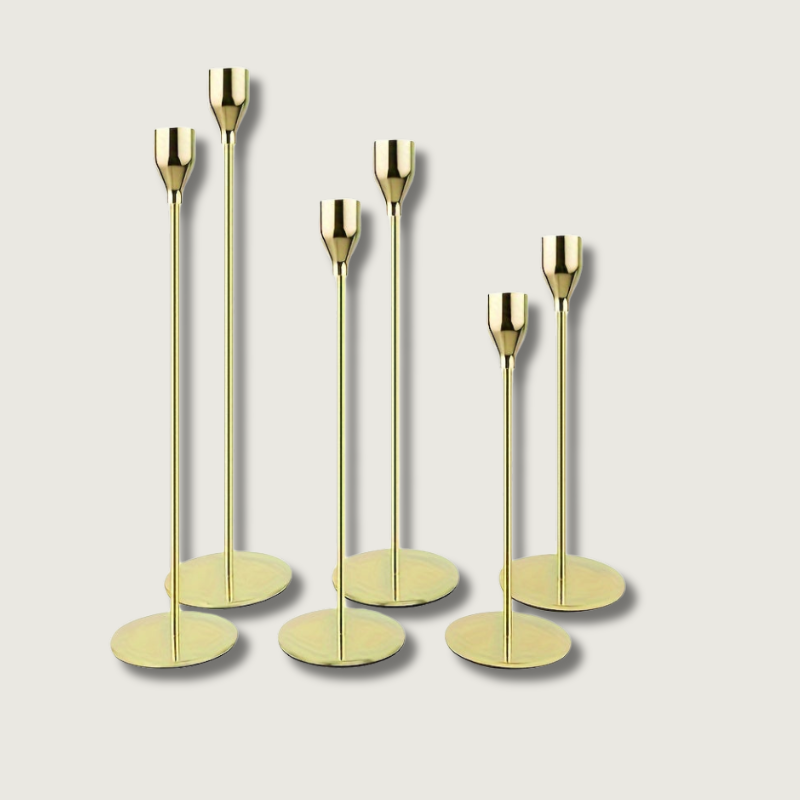 Elegant Gold Candle Holders | Modern Table Centrepiece 1