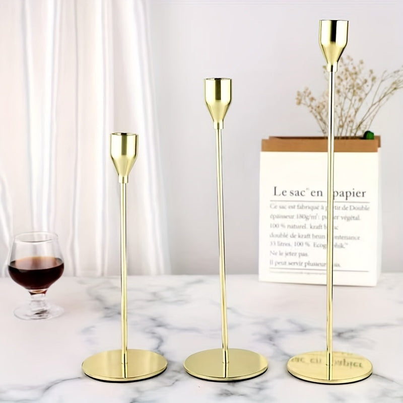 Elegant Gold Candle Holders | Modern Table Centrepiece 4