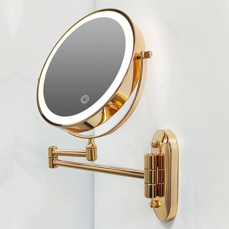 Elegant LED Wall Mirror | Magnifying & Rechargeable 0