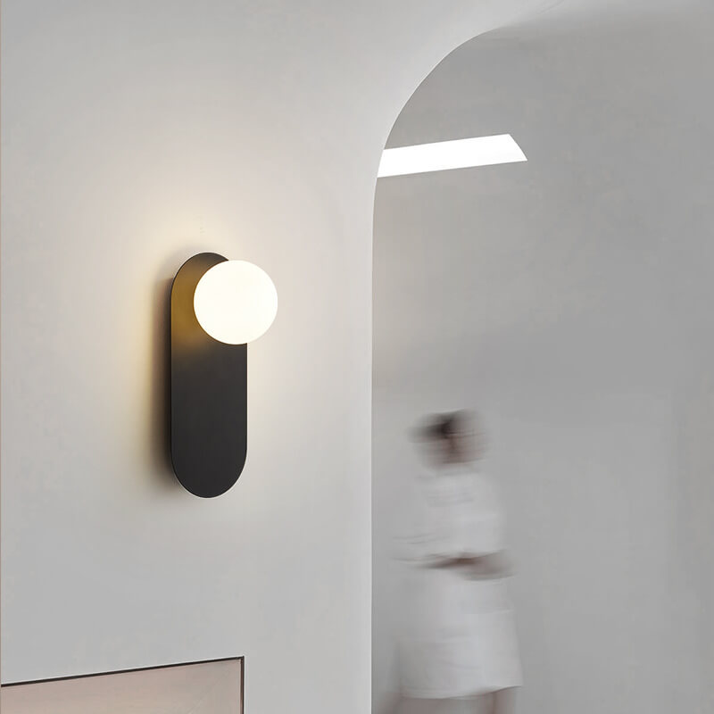 Elegant Modern Wall Light | Glass Globe & Metal Design 2