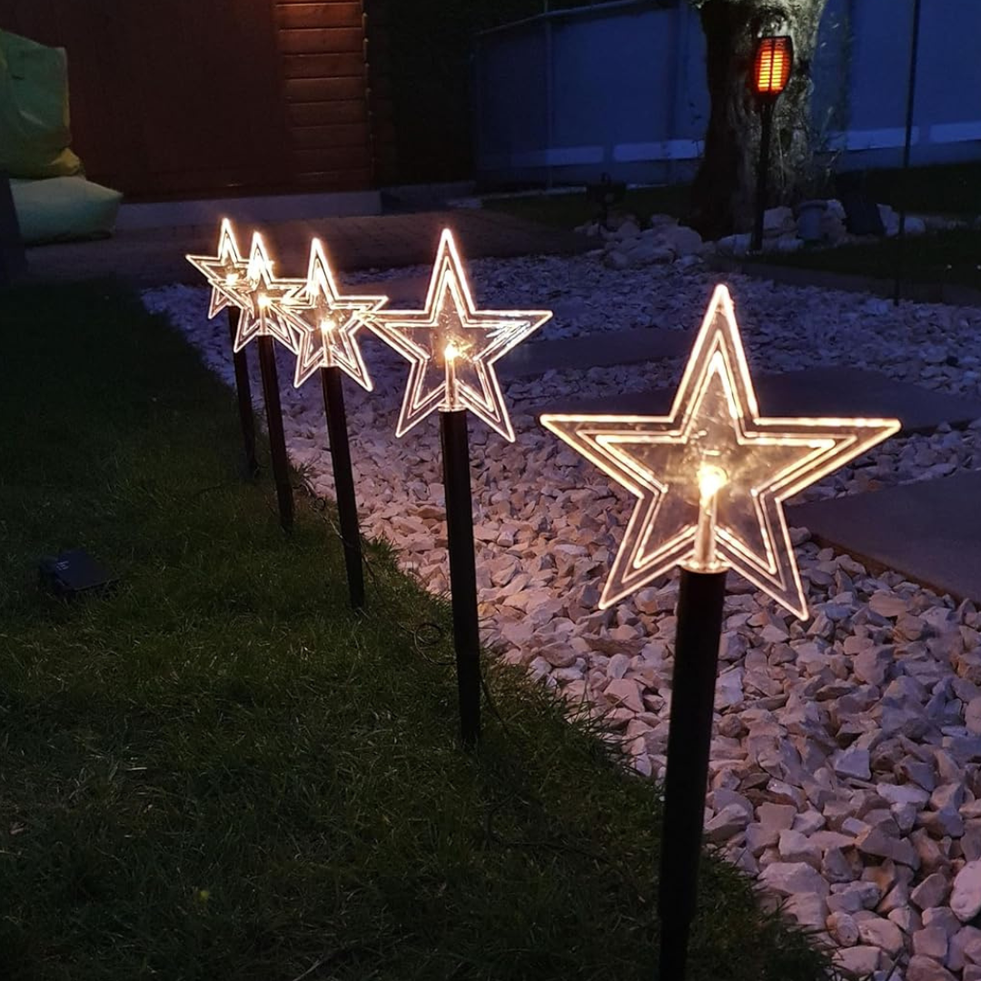 Elegant Star Garden Stake Lights | Battery Operated & Timer 1