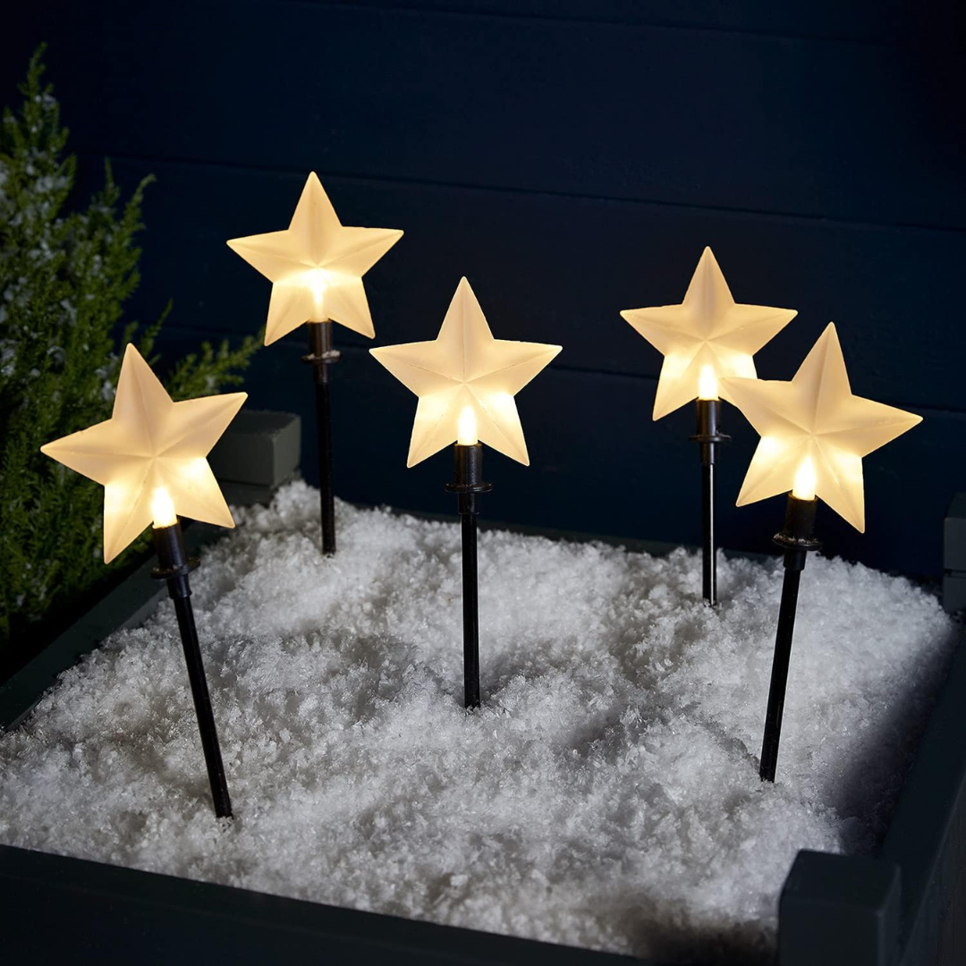 Elegant Star Garden Stake Lights | Battery Operated & Timer 2