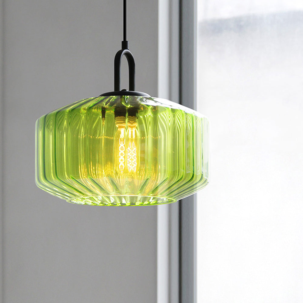 Elegant Striped Glass Pendant Light | Vintage Kitchen Pendant Lighting 2