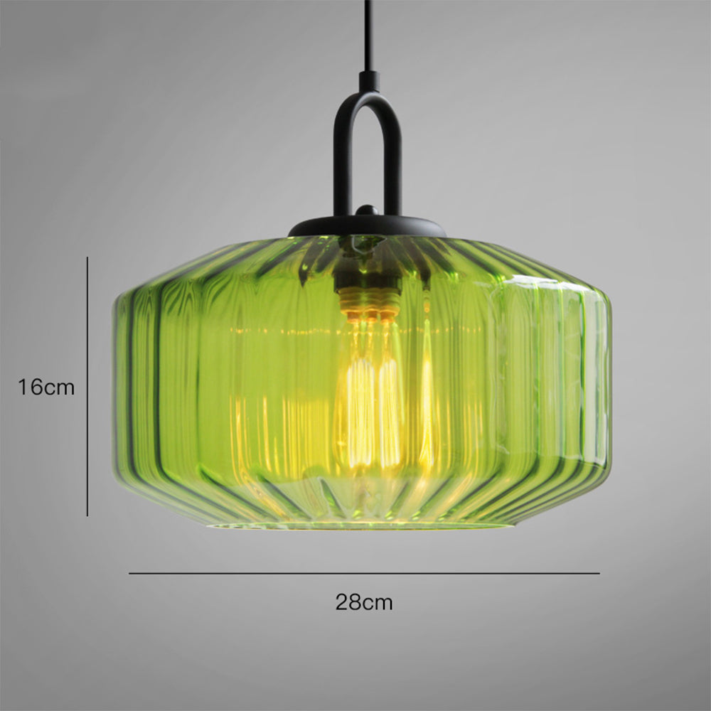 Elegant Striped Glass Pendant Light | Vintage Kitchen Pendant Lighting 3
