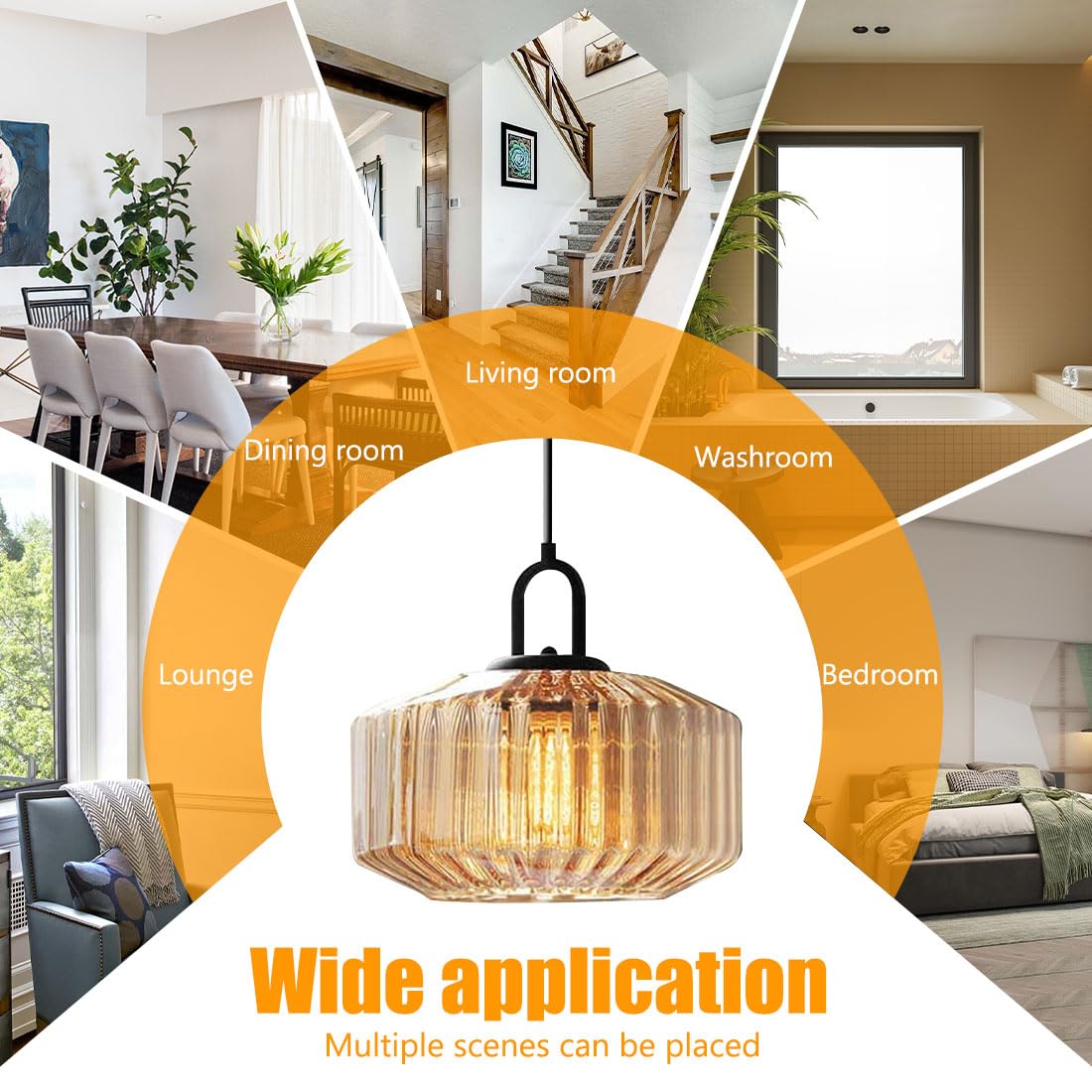 Elegant Striped Glass Pendant Light | Vintage Kitchen Pendant Lighting 8