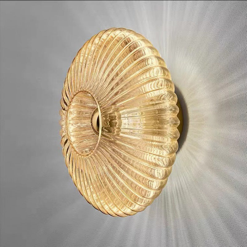 Elegant Vintage Glass Wall Light | Ribbed Shade 4