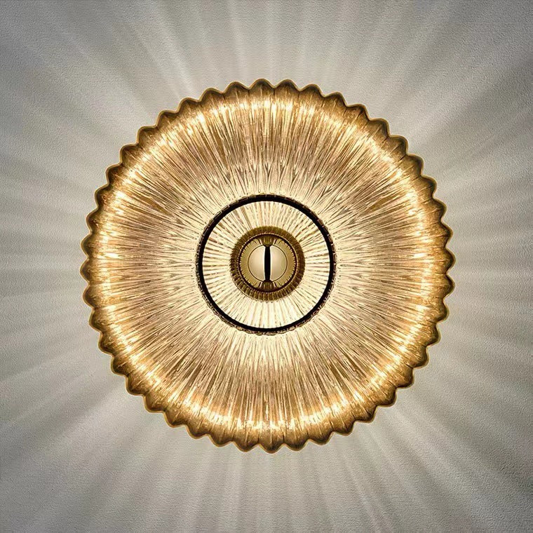 Elegant Vintage Glass Wall Light | Ribbed Shade 8