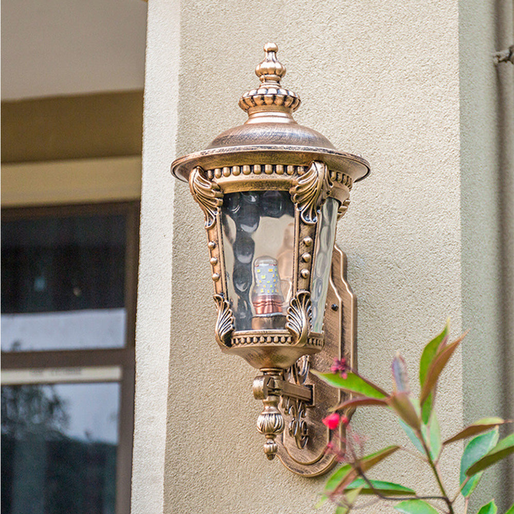 Elegant Vintage Glass Wall Light | Weather-Resistant 3