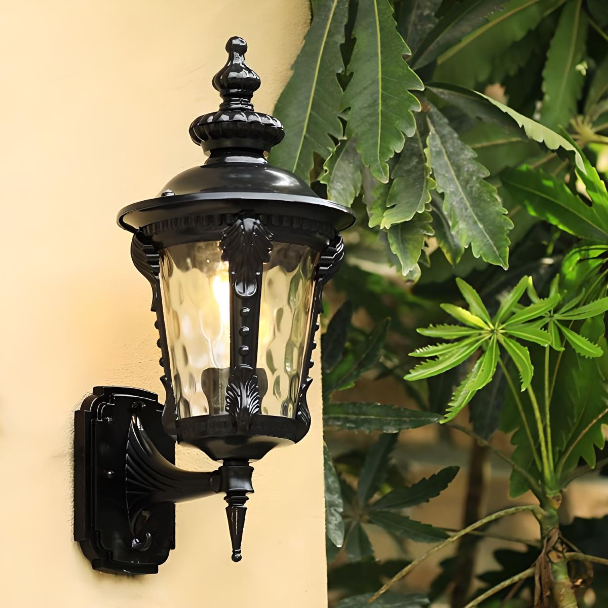Elegant Vintage Glass Wall Light | Weather-Resistant 5