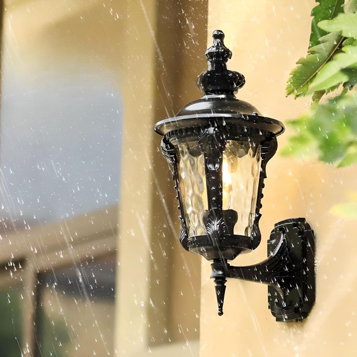 Elegant Vintage Glass Wall Light | Weather-Resistant 6