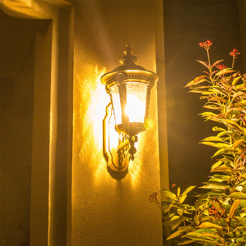 Elegant Vintage Glass Wall Light | Weather-Resistant 8