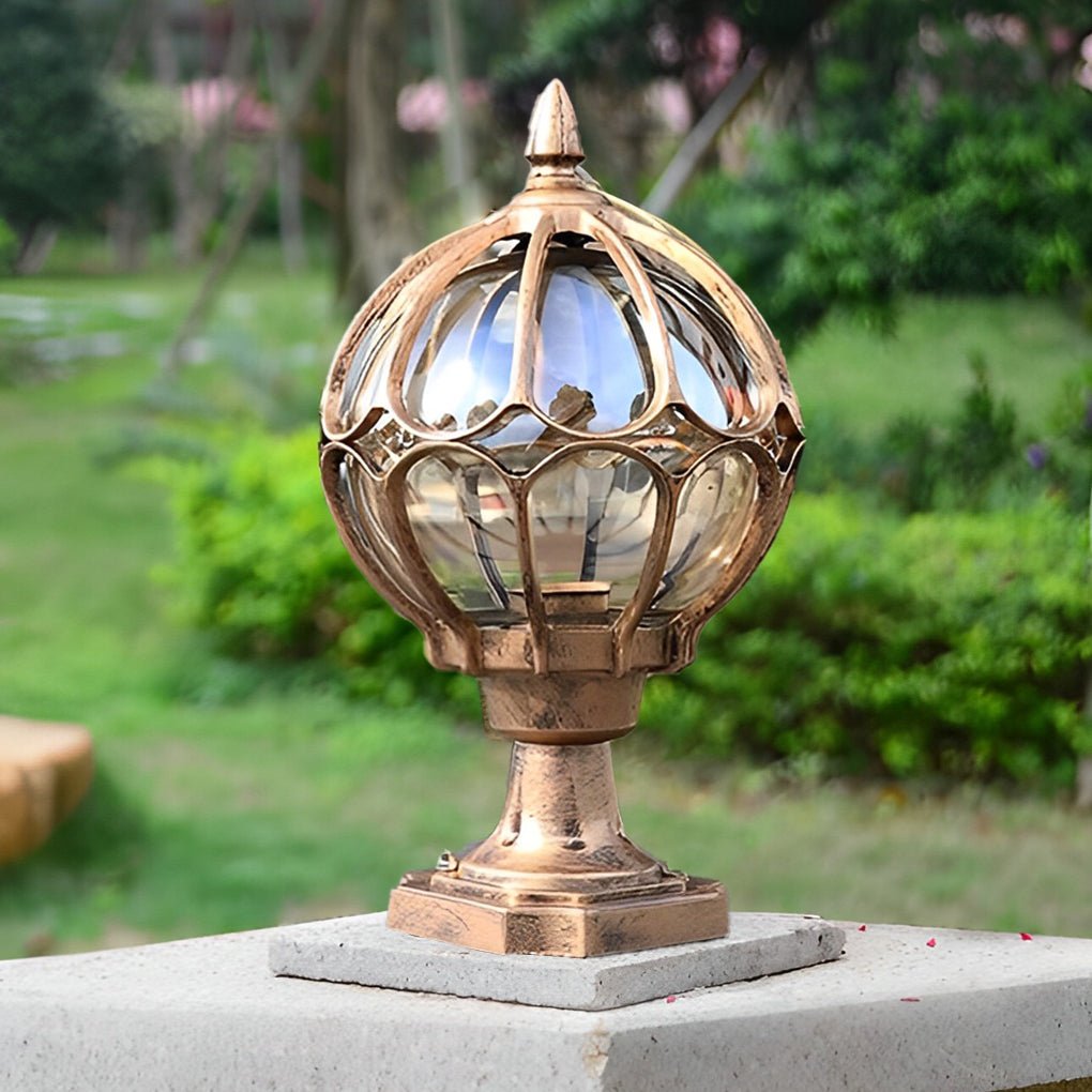 Elegant Vintage Outdoor Post Light | Weather-Resistant Glass Globe 2
