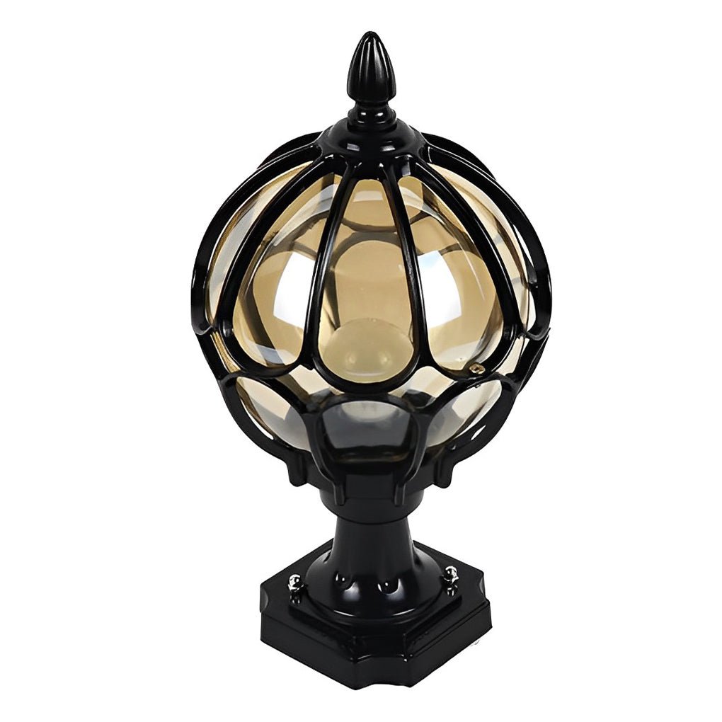 Elegant Vintage Outdoor Post Light | Weather-Resistant Glass Globe 7