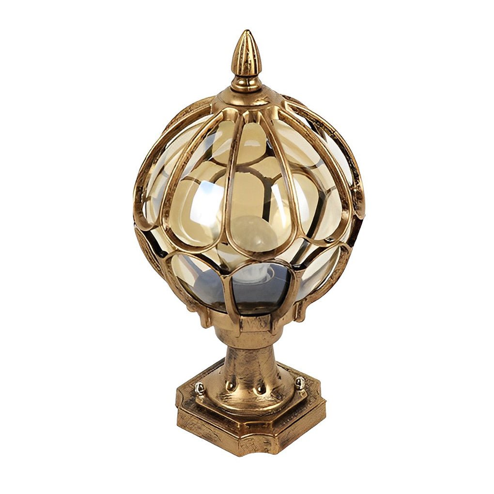 Elegant Vintage Outdoor Post Light | Weather-Resistant Glass Globe 8