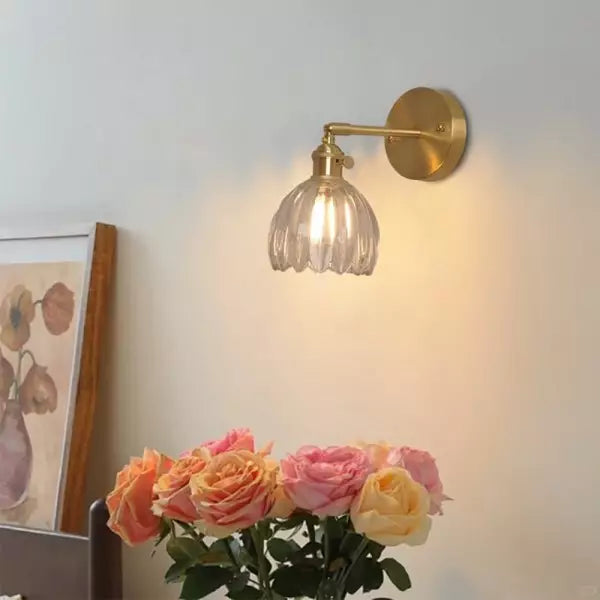 Elegant Vintage Wall Light | Glass Tulip Design 2