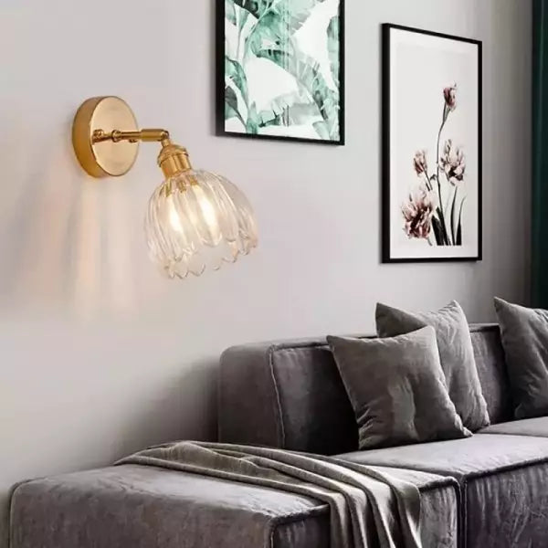Elegant Vintage Wall Light | Glass Tulip Design 8