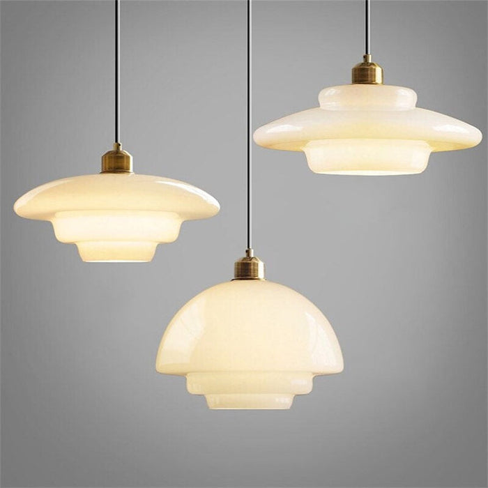 Elegant White Glass Pendant Light | Mid-Century Kitchen Pendant Lighting 11