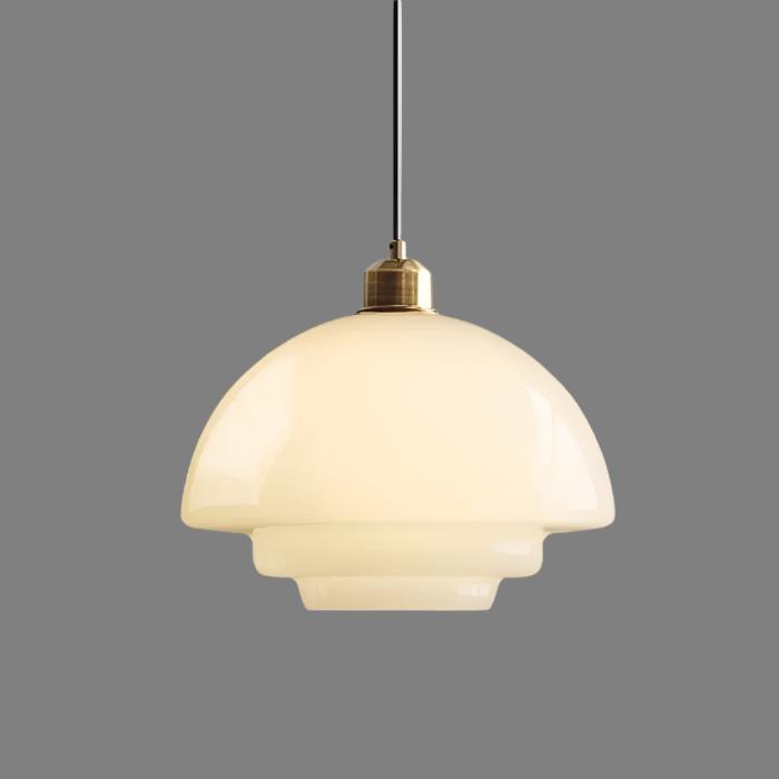 Elegant White Glass Pendant Light | Mid-Century Kitchen Pendant Lighting 9