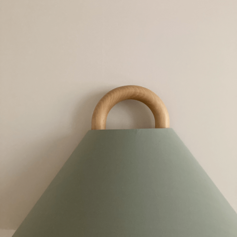 Elegant Wooden Wall Light | Soft Fabric Shade 4