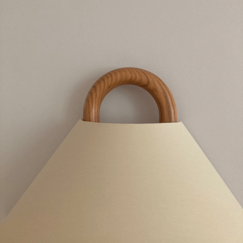 Elegant Wooden Wall Light | Soft Fabric Shade 8