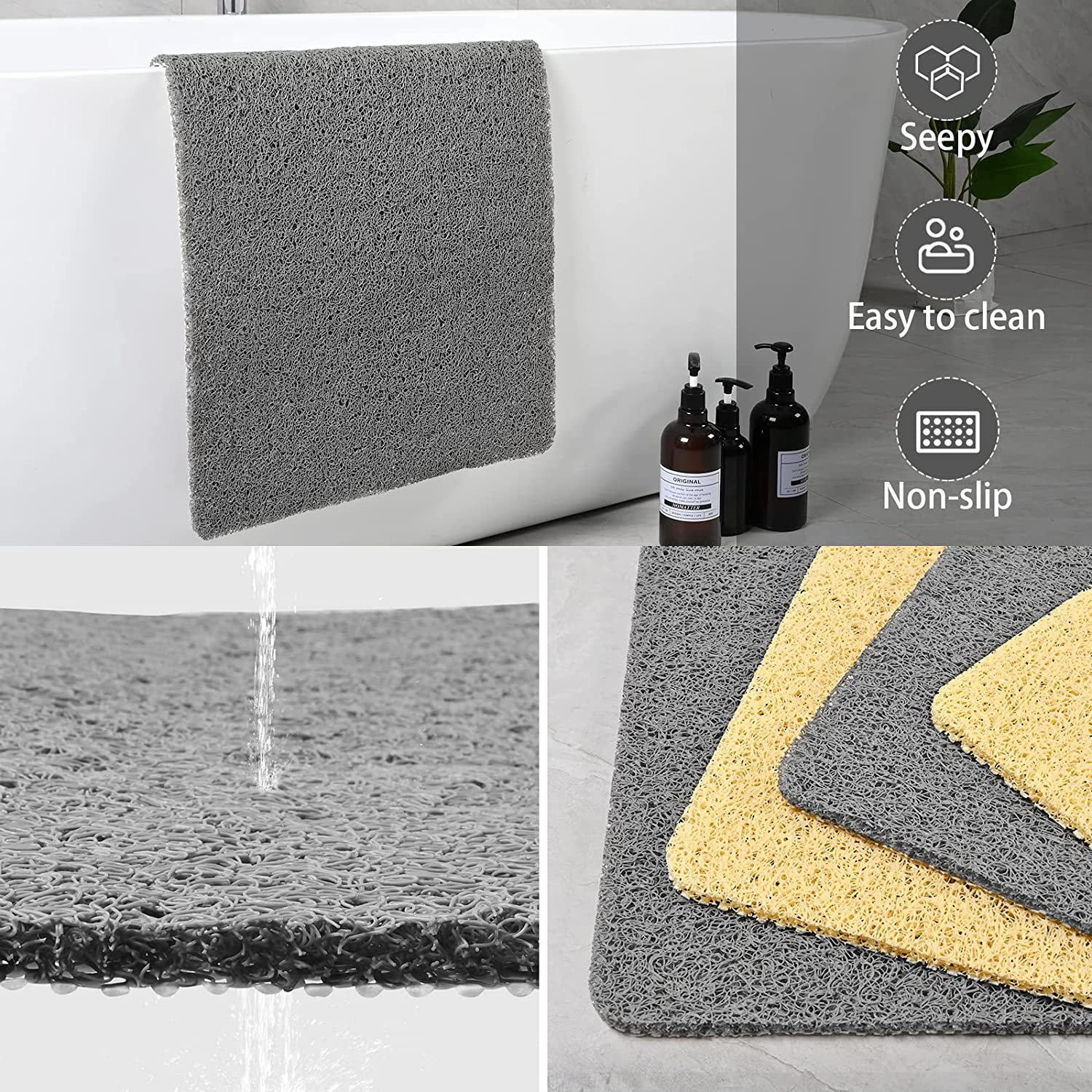 Fast-Drying Non-Slip Shower Mat | Anti Slip & Antimicrobial 7