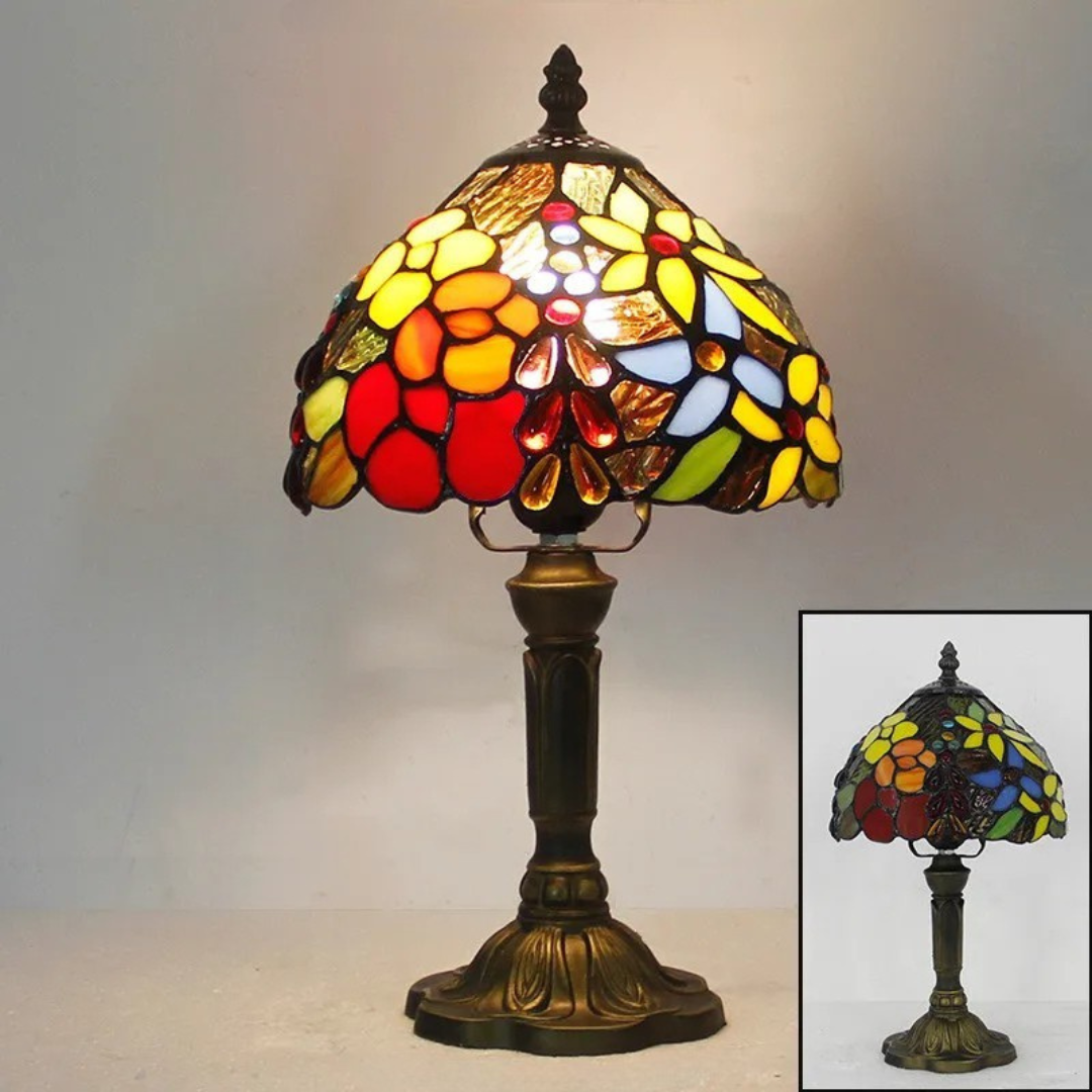 Handcrafted Floral Stained Glass Lamp | Vintage Design 0