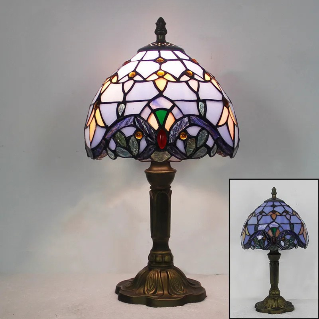 Handcrafted Floral Stained Glass Lamp | Vintage Design 6