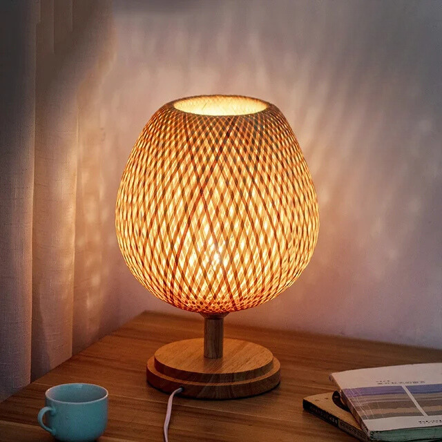 Handwoven Bamboo Table Lamp | Eco-Friendly Bedroom & Living Room Lighting 0