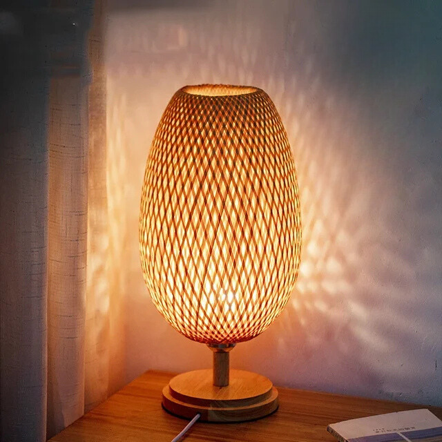 Handwoven Bamboo Table Lamp | Eco-Friendly Bedroom & Living Room Lighting 11