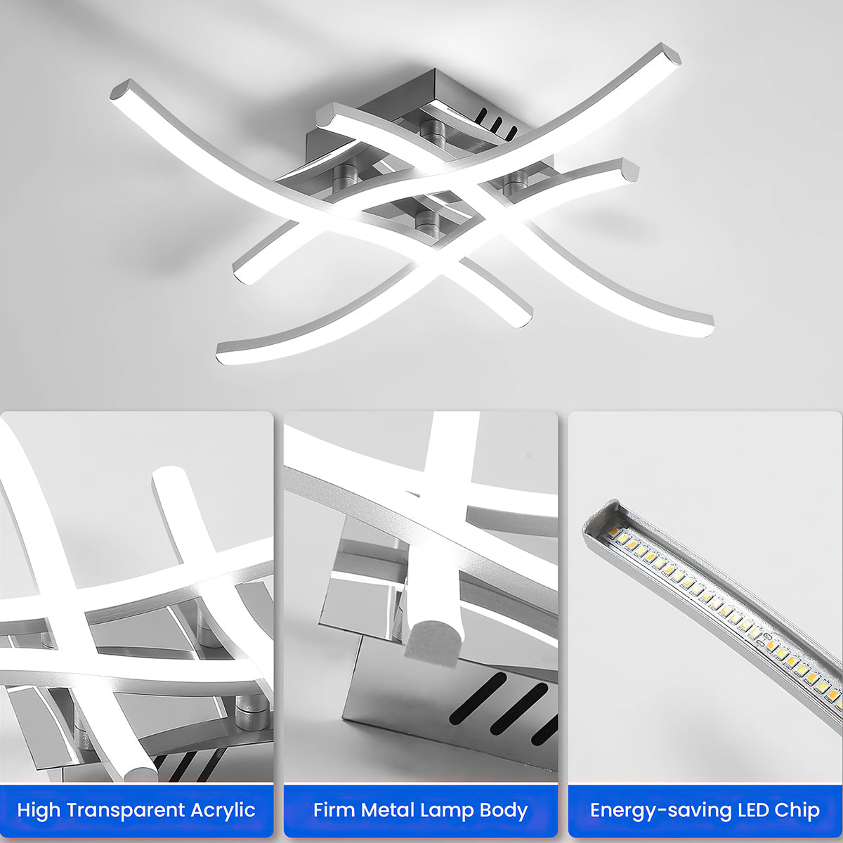 Modern Aluminum LED Ceiling Light | Energy Efficient Flush Mount 4