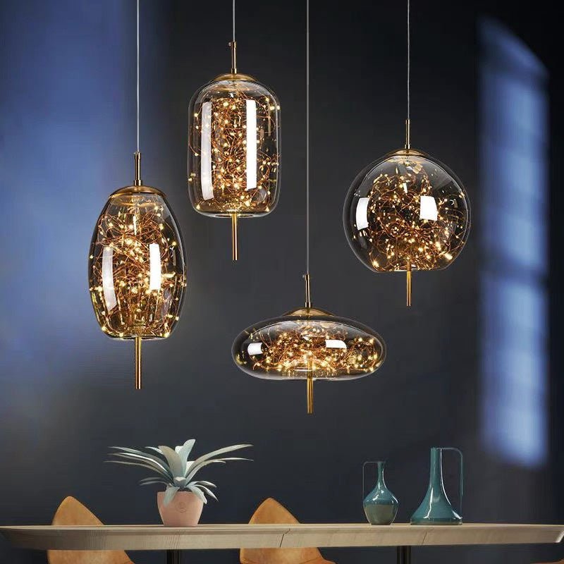 Modern Glass Pendant Light | Kitchen Pendant Lighting & Energy-Efficient LED 12