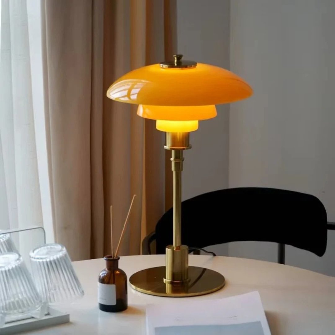 Modern Glass Shade Bedside Lamp | Adjustable Brightness & Durable Design 3