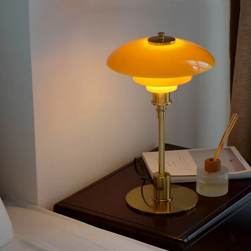 Modern Glass Shade Bedside Lamp | Adjustable Brightness & Durable Design 6