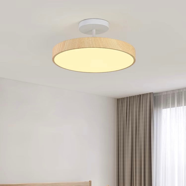 Modern LED Ceiling Light | Semi Flush Mount with Wood Accent 10