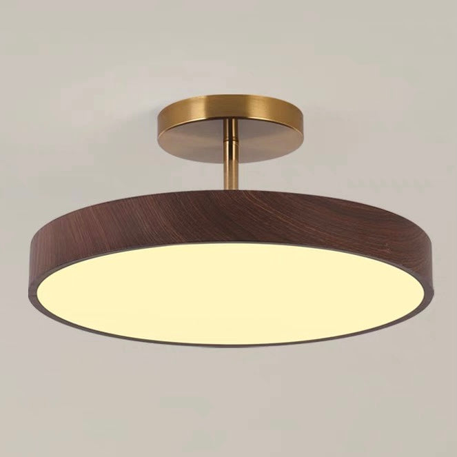 Modern LED Ceiling Light | Semi Flush Mount with Wood Accent 5