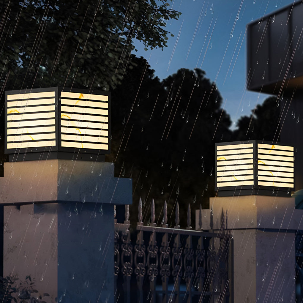 Modern Solar Outdoor Post Light | Waterproof & Dual Power 4