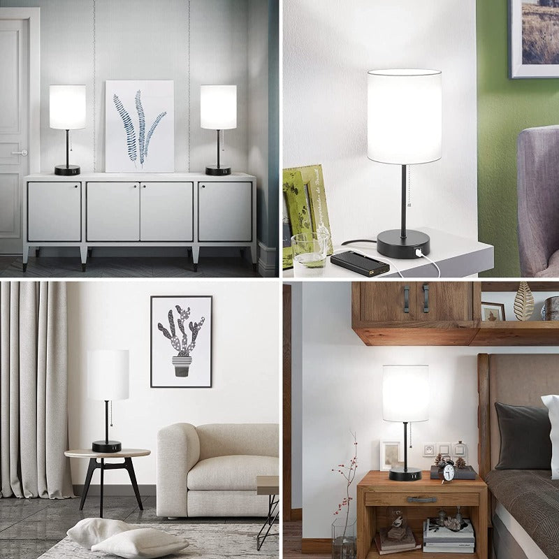 Modern Table Lamp | USB Charging & AC Outlet, Bedside Lamps for Living Room 3
