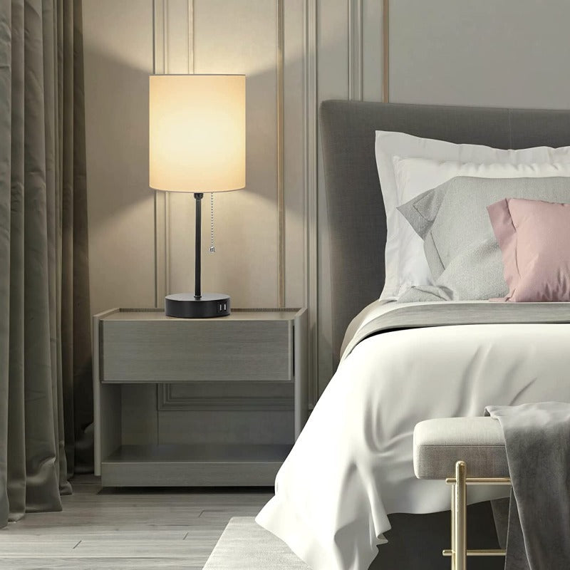 Modern Table Lamp | USB Charging & AC Outlet, Bedside Lamps for Living Room 5