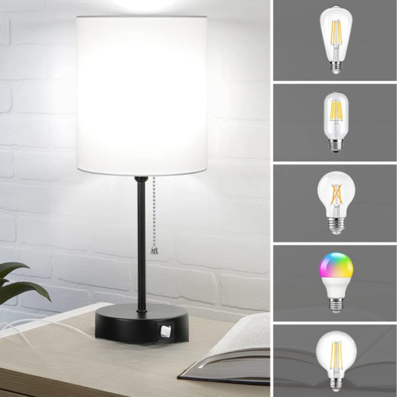 Modern Table Lamp | USB Charging & AC Outlet, Bedside Lamps for Living Room 6