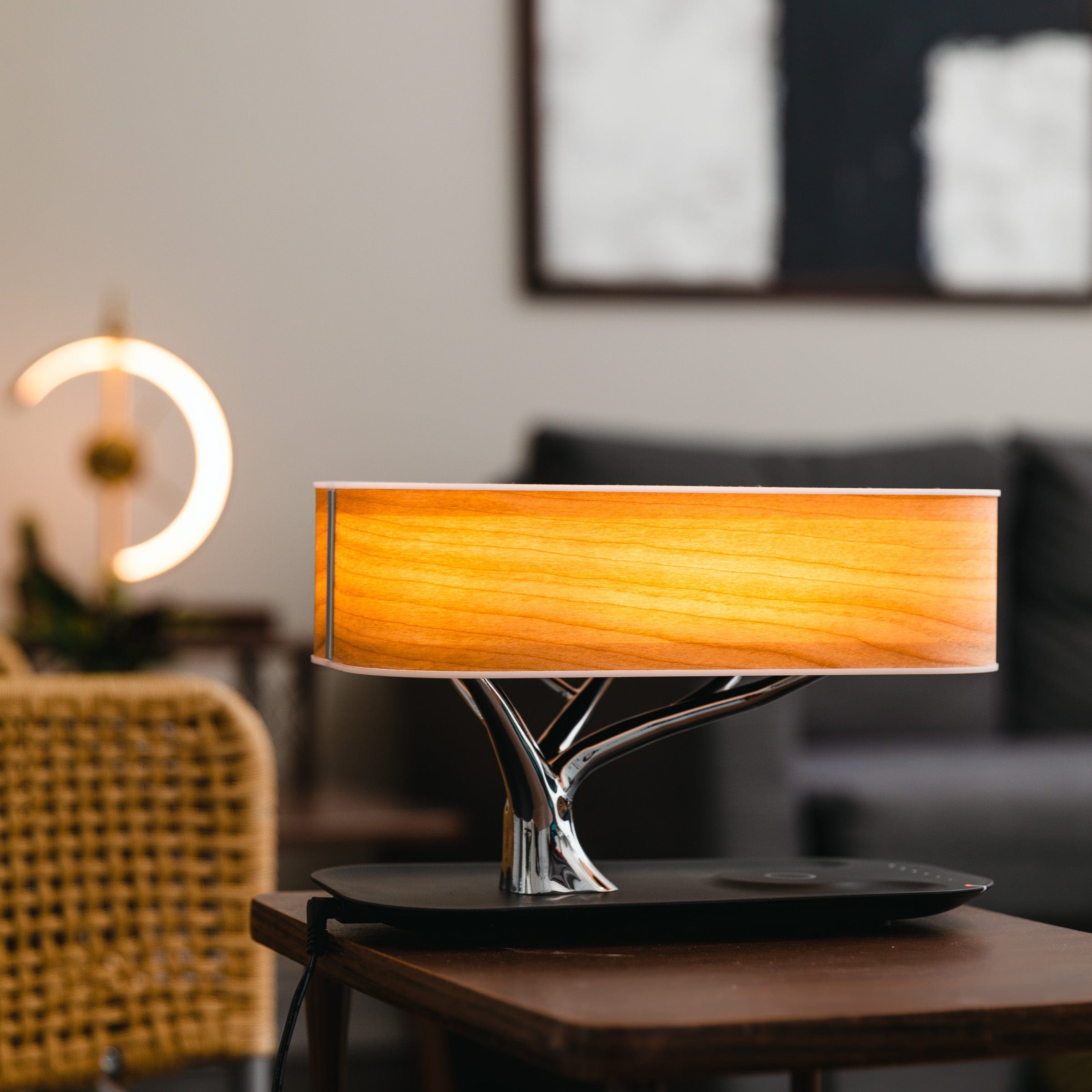 Modern Wireless Charging Table Lamp | Bluetooth Speaker & Ambient Light 4