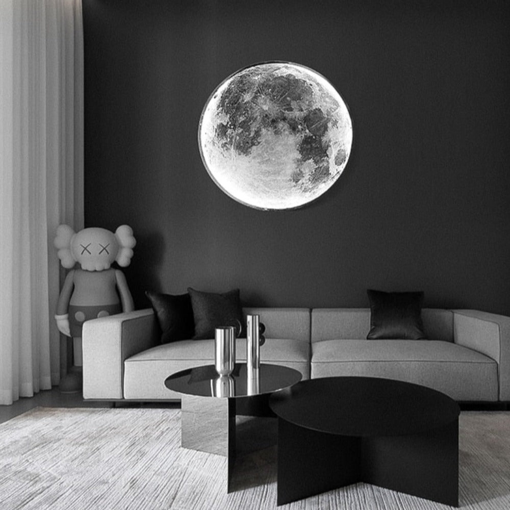 Realistic 3D Moon Wall Light | Energy-Efficient & Dimmable 0