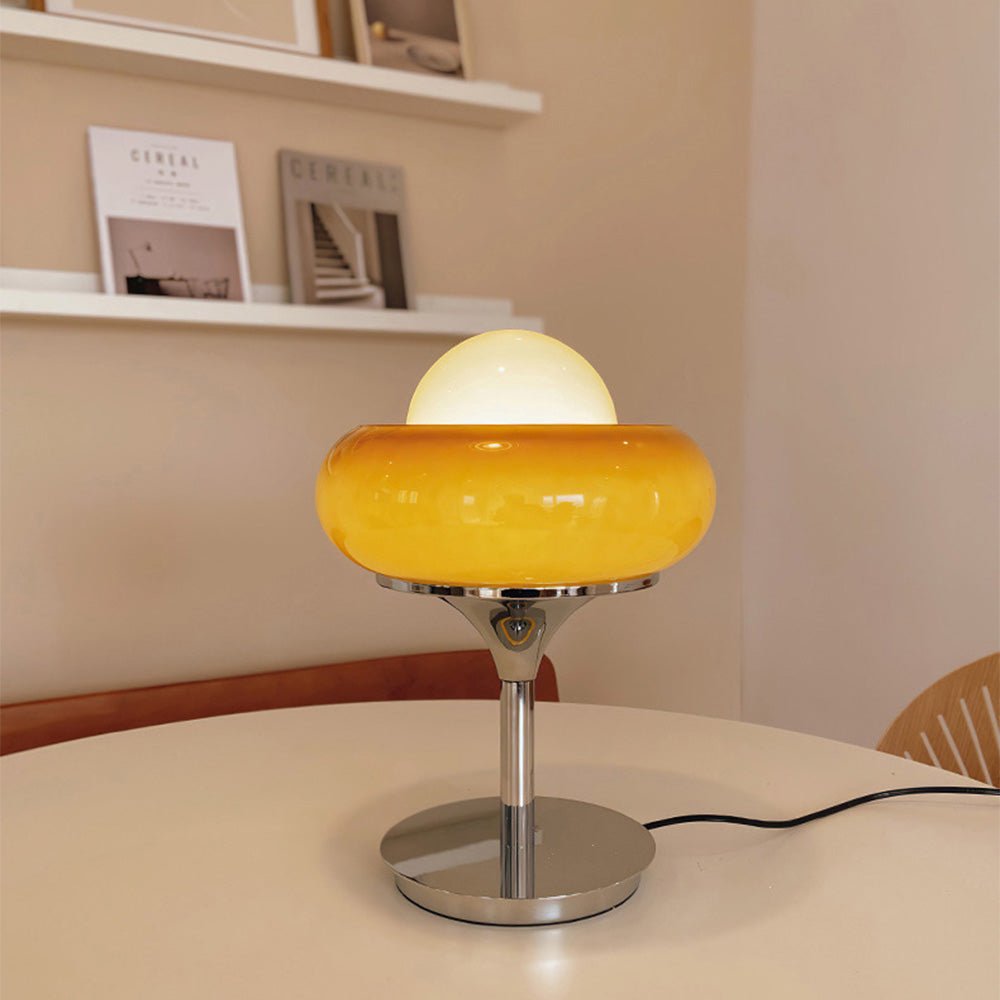 Retro Yellow Glass Table Lamp | Elegant Design & Warm Glow 1