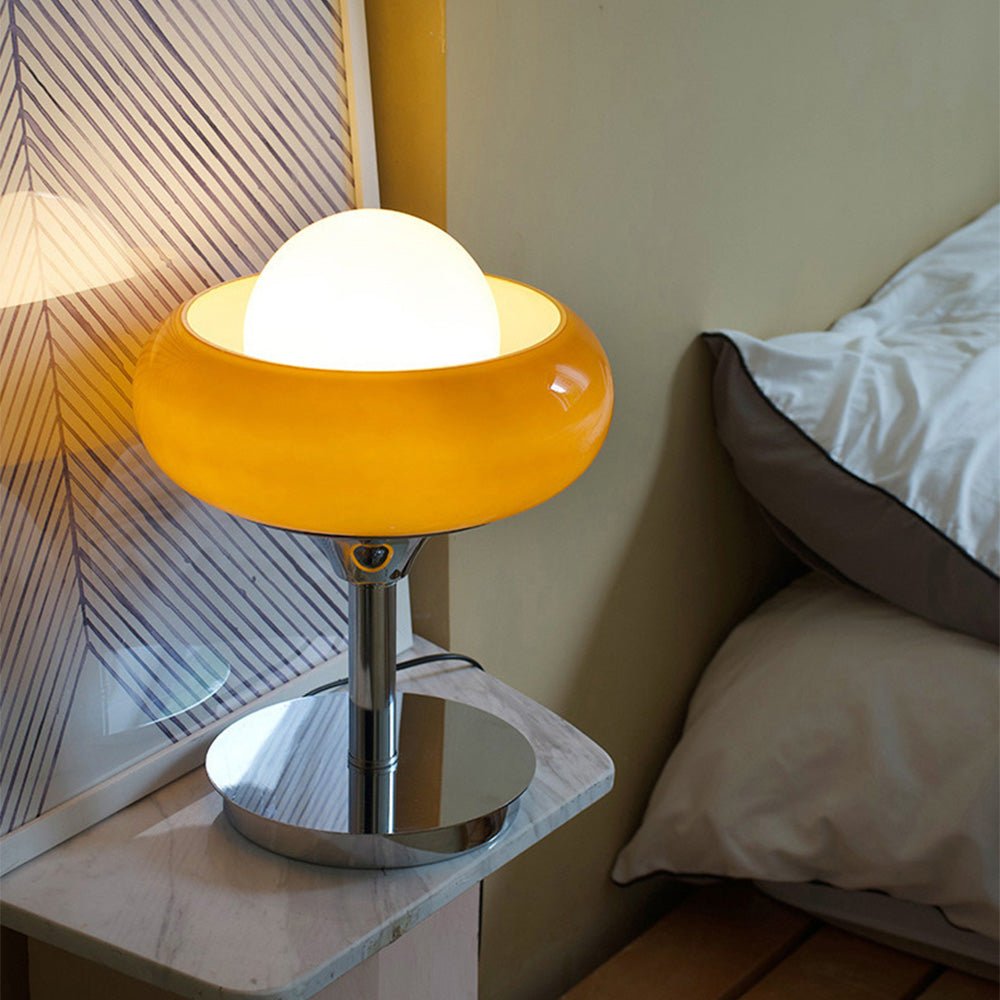 Retro Yellow Glass Table Lamp | Elegant Design & Warm Glow 2