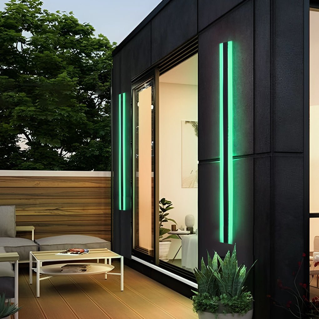 Sleek Black LED Outdoor Wall Light | Colour-Changing & Dimmable 6