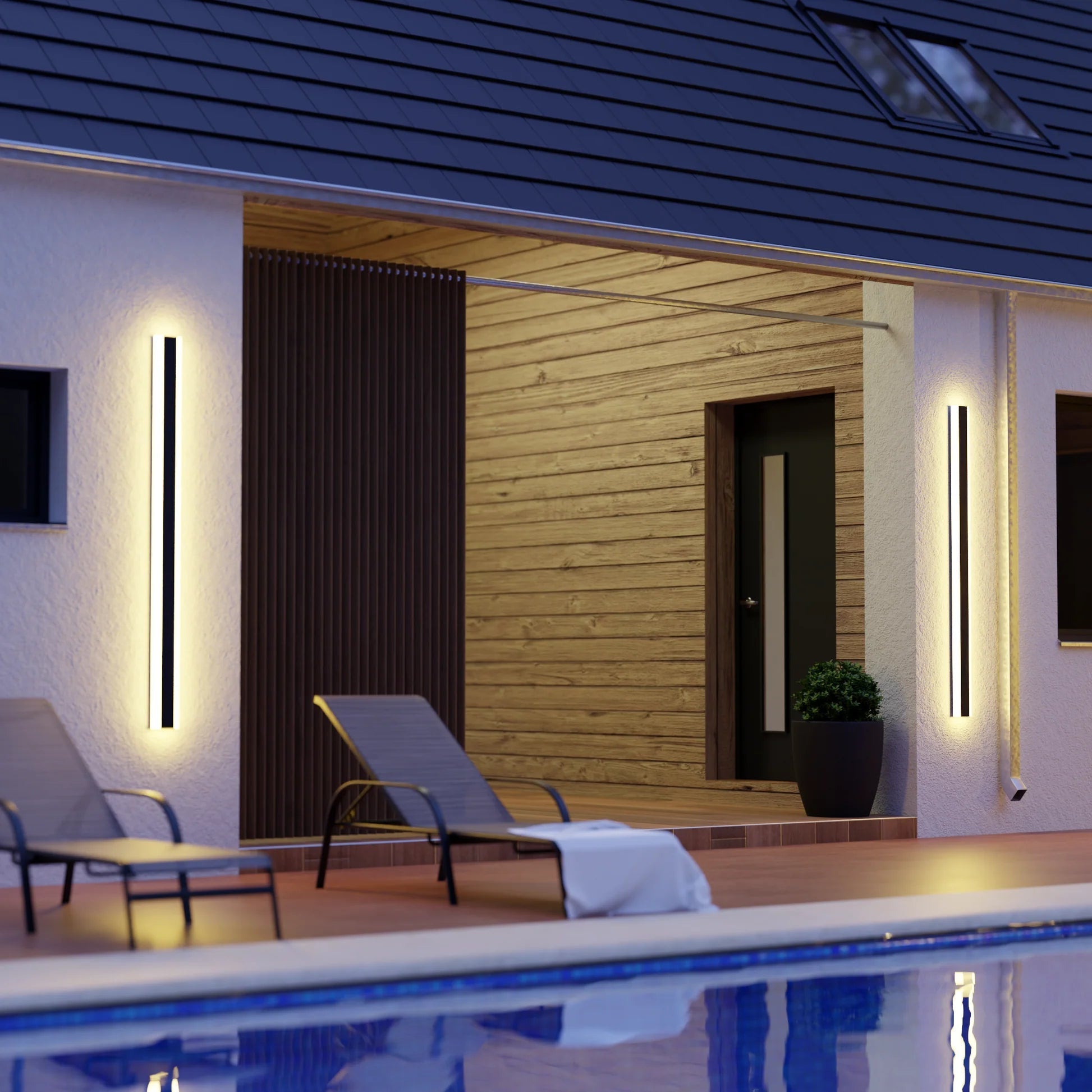 Sleek Black LED Outdoor Wall Light | Colour-Changing & Dimmable 8
