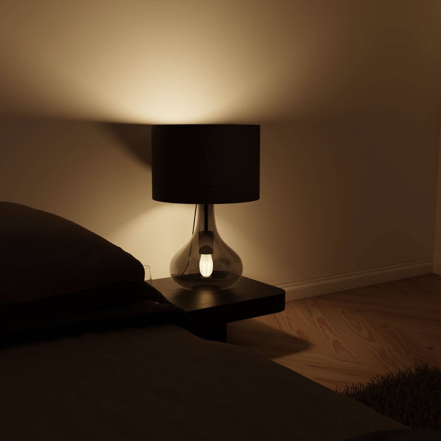 Sleek Modern Bedside Lamp | Dual Bulb Design 1