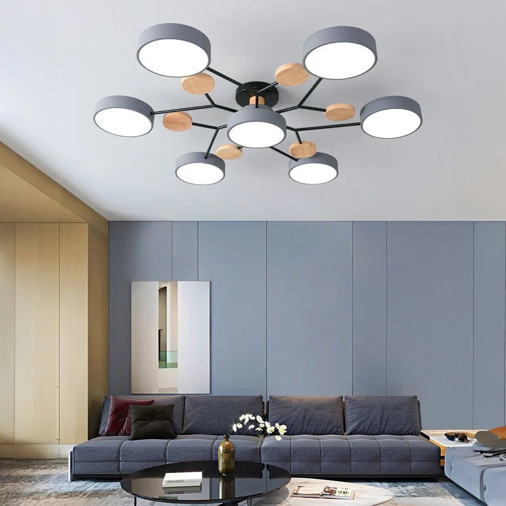 Sleek Modern Ceiling Light | LED Flush Mount Chandelier 16
