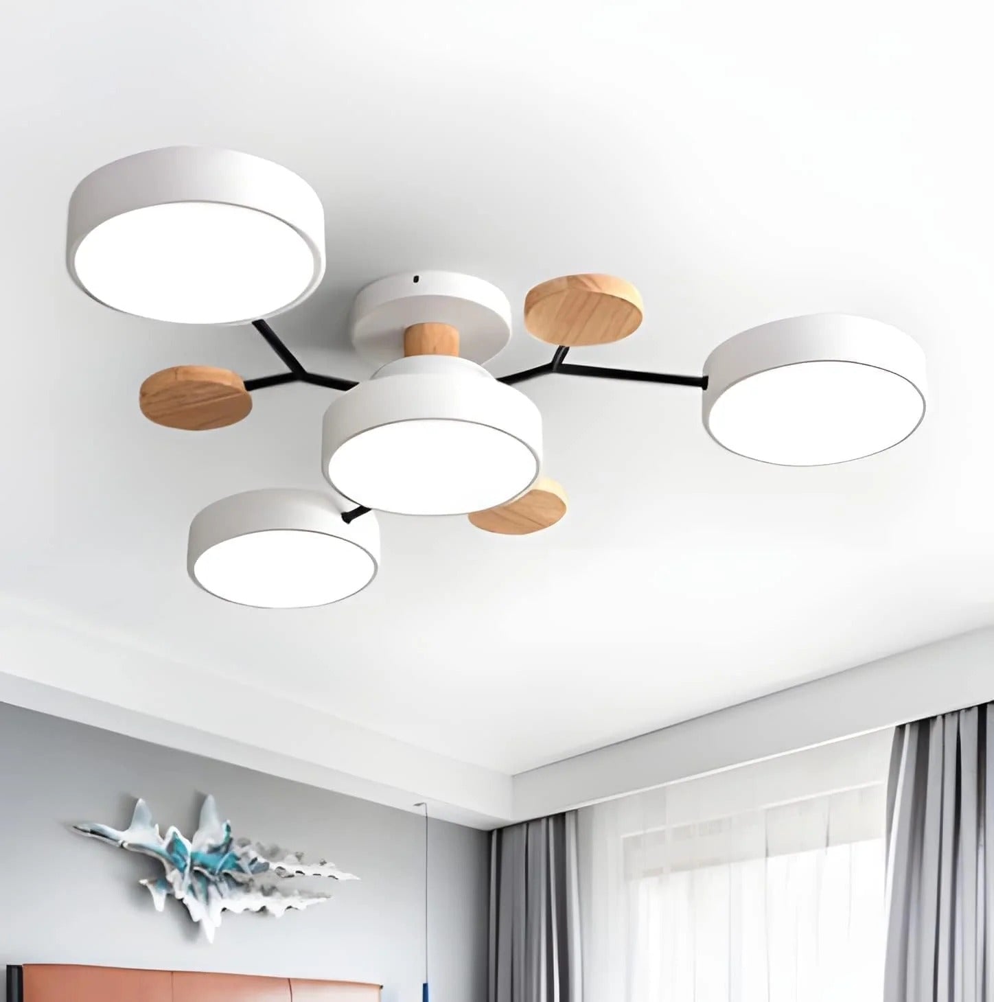 Sleek Modern Ceiling Light | LED Flush Mount Chandelier 19