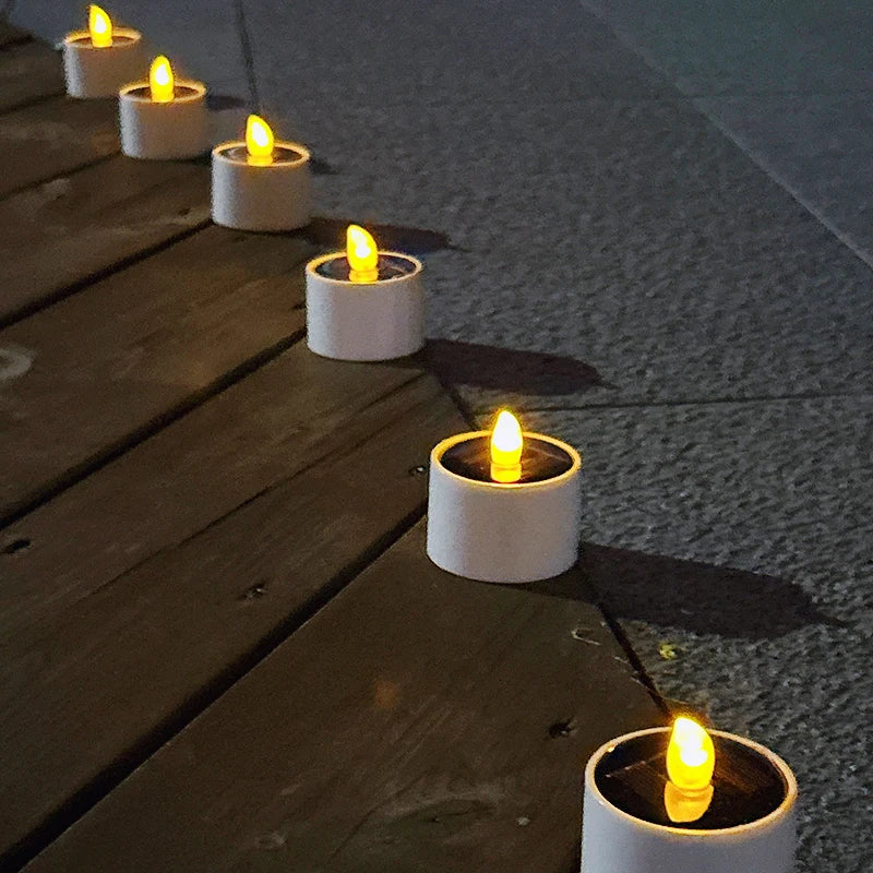 Solar-Powered, Flickering LED Candle Lights | Weather-Resistant 2