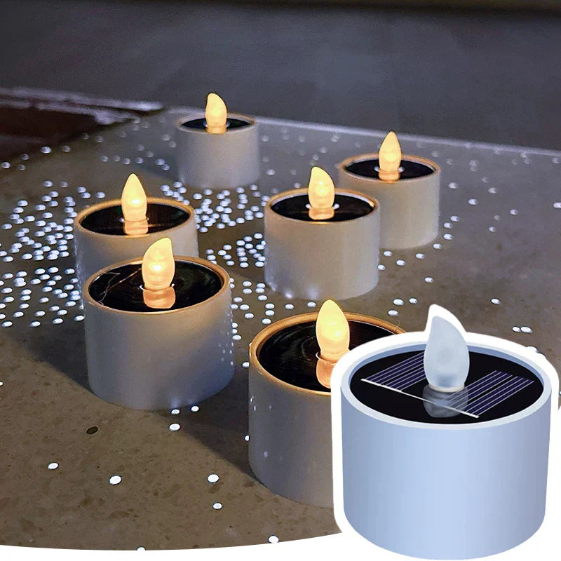 Solar-Powered, Flickering LED Candle Lights | Weather-Resistant 5